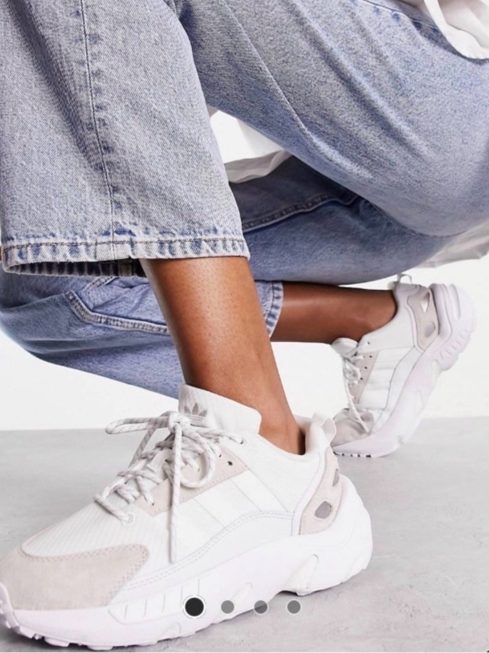 Adidas ZX22 Boost White and Light Gray Athletic Shoes